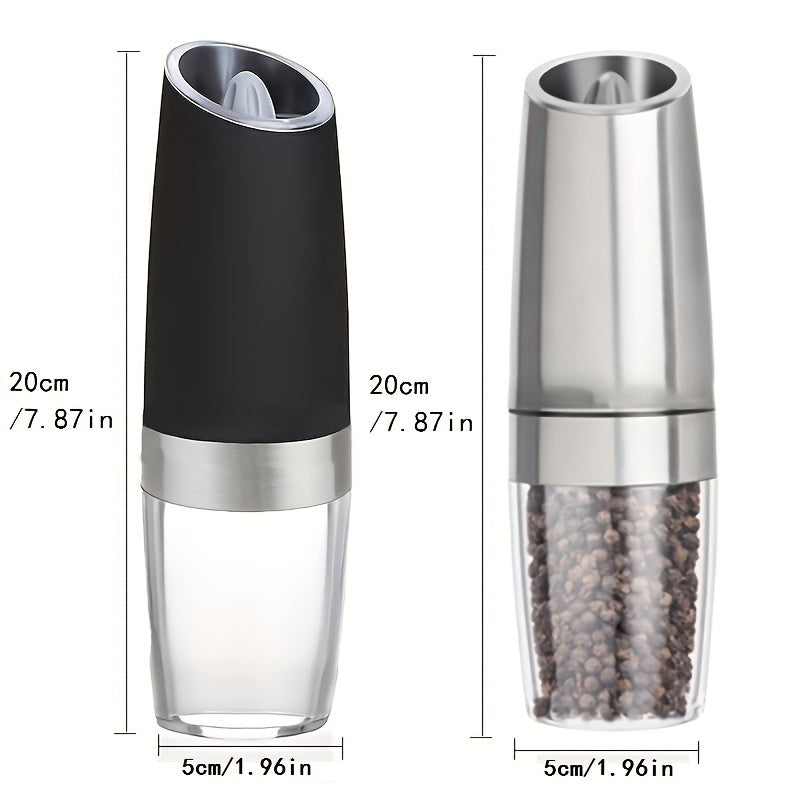 1pc/2pcs Electric Pepper Mill Herb Coffee Grinder Automatic Gravity Induction Salt Shaker Grinders Machine Kitchen Herb Spice Mill Tools (Battery Not Included)