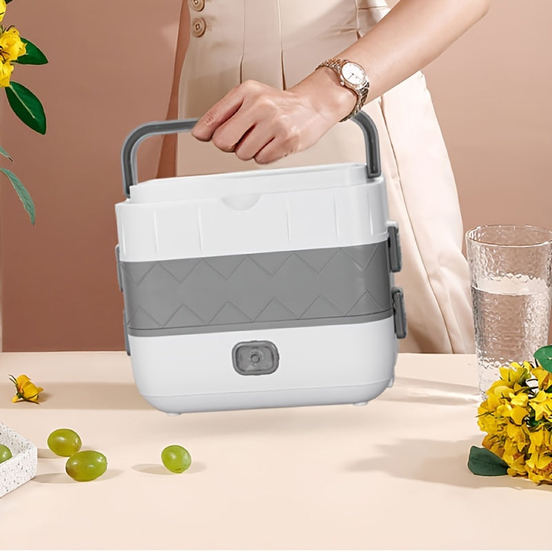 1pc Electric Lunch Box; Food Heater; Portable Food Warmer For Home And Office; Self Heating Lunch Box; Stainless Steel Food Container; Heated Bento Box For Adult; 2000ml/70oz (110V; 200W)