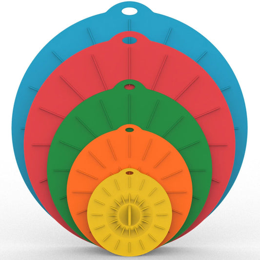 5pcs Silicone Fresh-keeping Cover; Microwave Oven Heating Cover; Food Dust-proof Splash-proof Bowl Cover Set; Kitchen Supplies