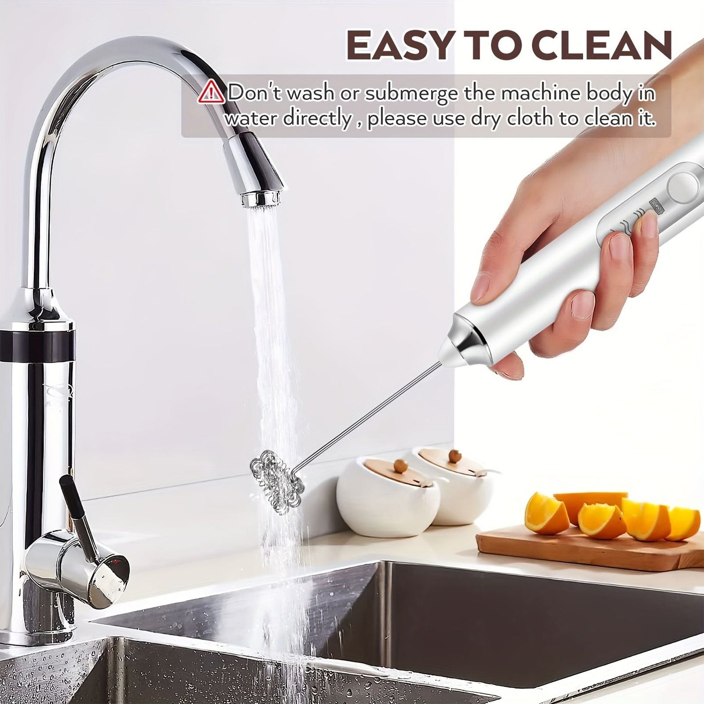 One Set Of Milk Frother Handheld USB-Rechargeable With 2pcs Stainless Whisk Heads; 3-Speed Adjustable Handheld Milk Frother For Cappuccinos; Hot Chocolate; Milkshakes; Egg Mix