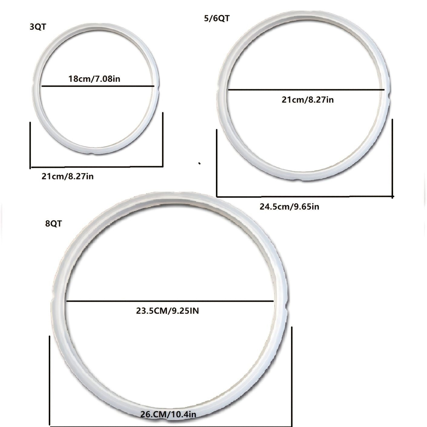 1pc Silicone Sealing Ring For Instant Pot; 3 Quart; 5 & 6 Quart; 8 Quart; Instant Pot Gasket; Replacement Rubber Seals