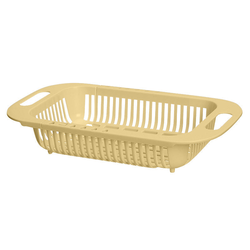 1pc Retractable Fruits And Vegetables Drain Basket; Extendable Over The Sink; Adjustable Strainer; Sink Washing Basket For Kitchen