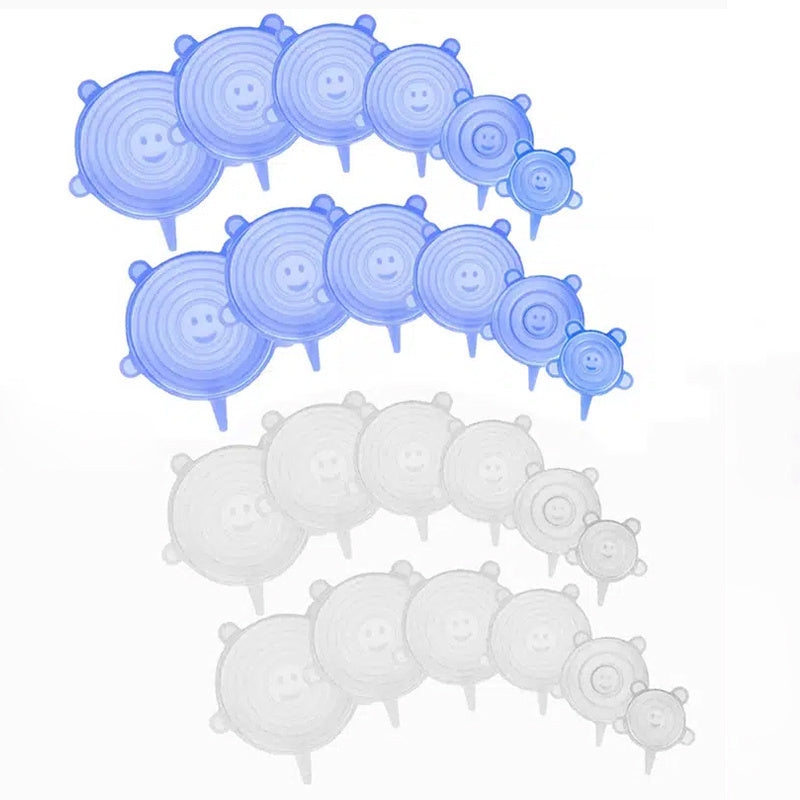 6/12/24PCS BPA-free Silicone Stretch Lids; Food Bowl Covers; Reusable Food Saving Cover; Stretchable Multifunctional Fruit And Vegetable Fresh-keeping Cover