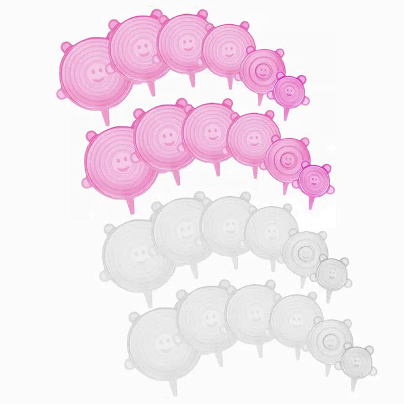 6/12/24PCS BPA-free Silicone Stretch Lids; Food Bowl Covers; Reusable Food Saving Cover; Stretchable Multifunctional Fruit And Vegetable Fresh-keeping Cover