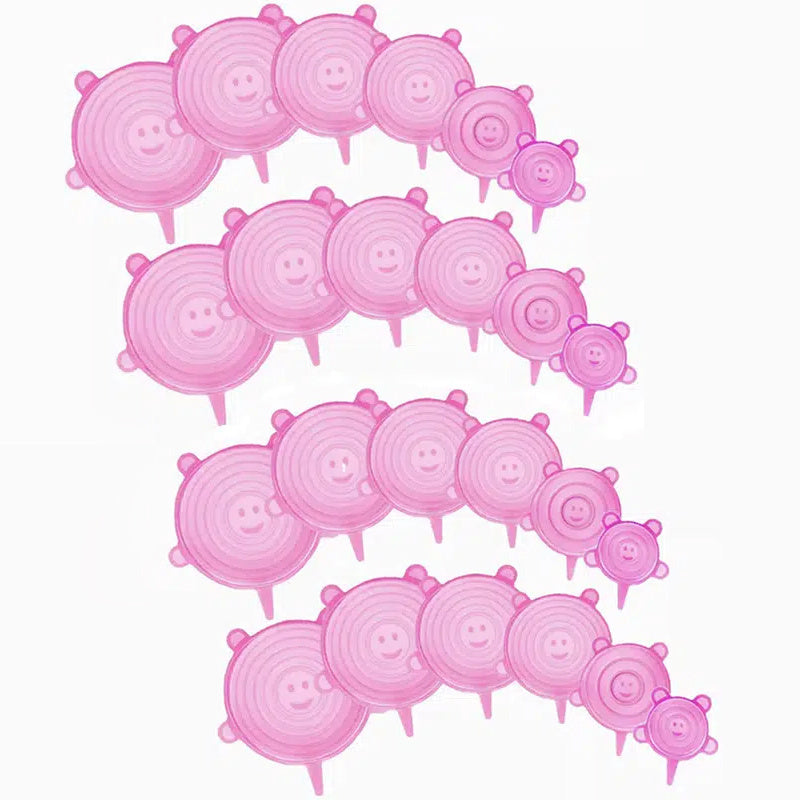 6/12/24PCS BPA-free Silicone Stretch Lids; Food Bowl Covers; Reusable Food Saving Cover; Stretchable Multifunctional Fruit And Vegetable Fresh-keeping Cover