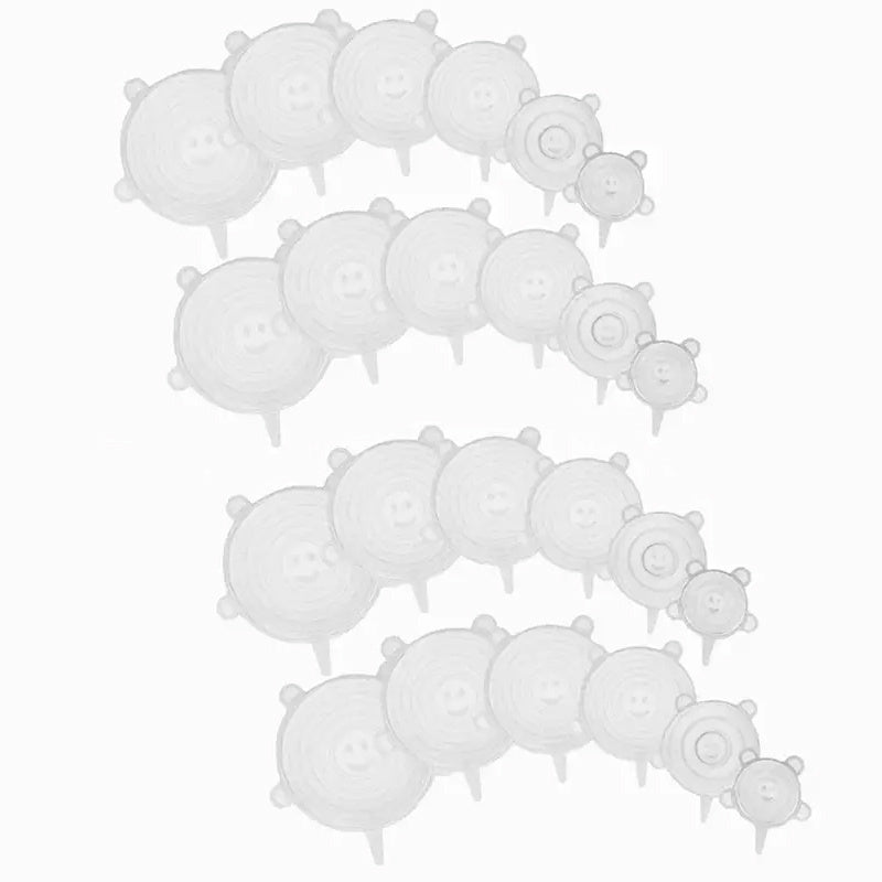 6/12/24PCS BPA-free Silicone Stretch Lids; Food Bowl Covers; Reusable Food Saving Cover; Stretchable Multifunctional Fruit And Vegetable Fresh-keeping Cover