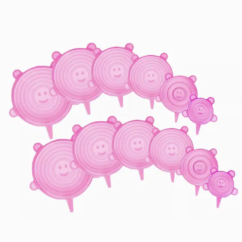 6/12/24PCS BPA-free Silicone Stretch Lids; Food Bowl Covers; Reusable Food Saving Cover; Stretchable Multifunctional Fruit And Vegetable Fresh-keeping Cover