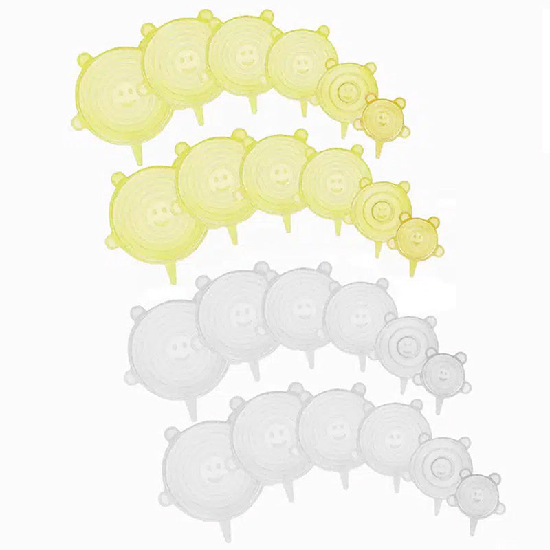 6/12/24PCS BPA-free Silicone Stretch Lids; Food Bowl Covers; Reusable Food Saving Cover; Stretchable Multifunctional Fruit And Vegetable Fresh-keeping Cover