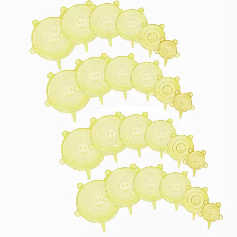 6/12/24PCS BPA-free Silicone Stretch Lids; Food Bowl Covers; Reusable Food Saving Cover; Stretchable Multifunctional Fruit And Vegetable Fresh-keeping Cover