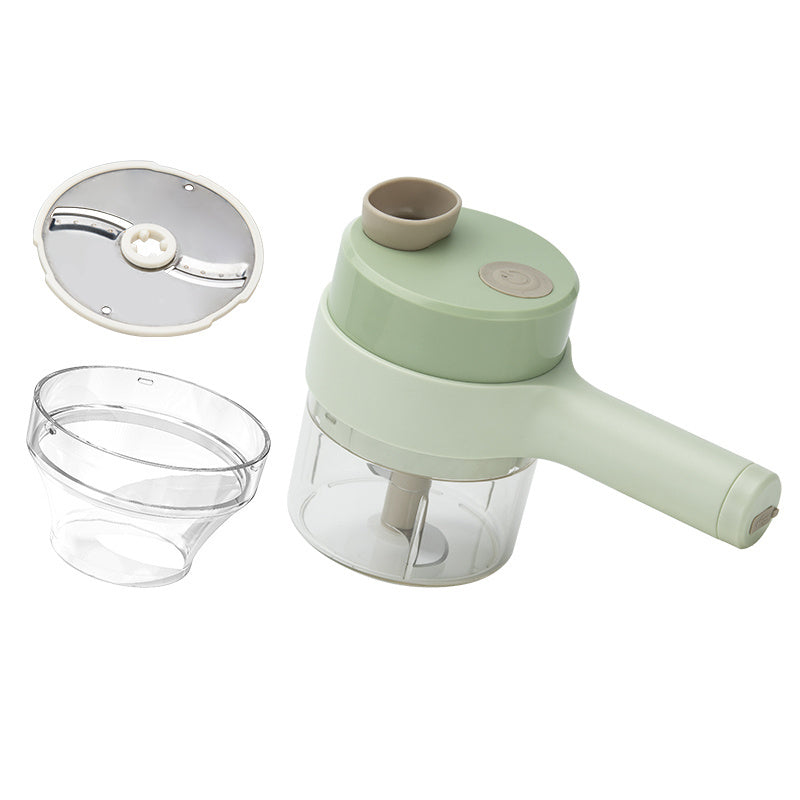 4 In 1 Vegetable Chopper Handheld Electric Vegetable Cutter Set Portable Wireless Garlic Mud Masher Garlic Press And Slicer Set Multifunctional Electric Mini Food Processor