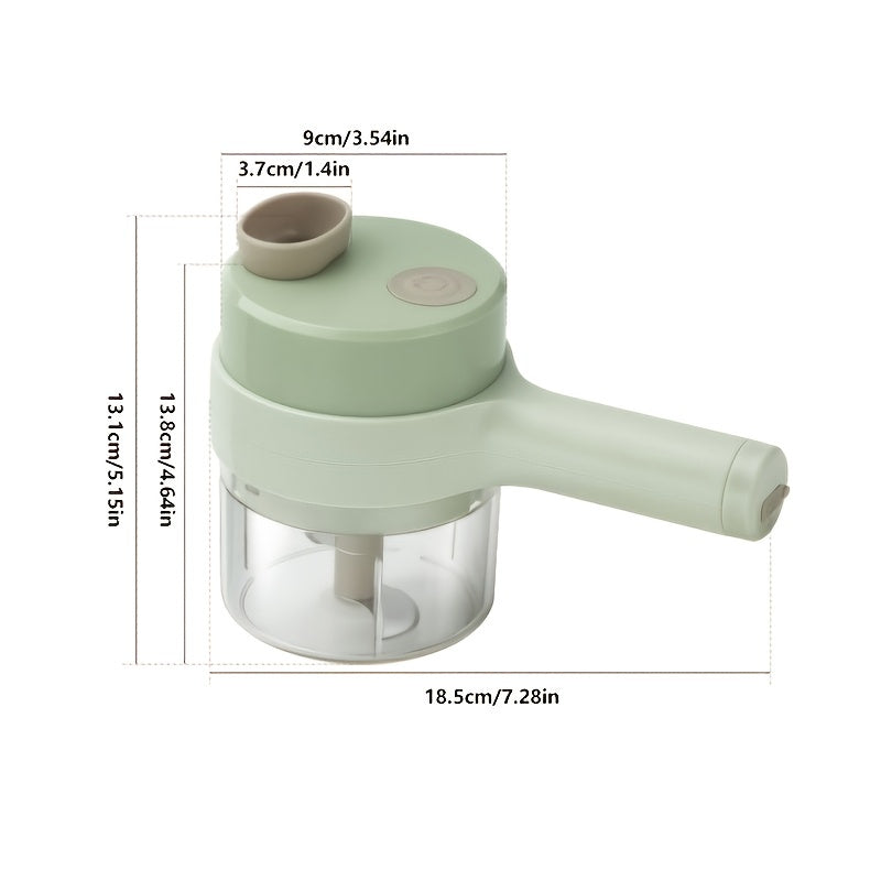 4 In 1 Vegetable Chopper Handheld Electric Vegetable Cutter Set Portable Wireless Garlic Mud Masher Garlic Press And Slicer Set Multifunctional Electric Mini Food Processor