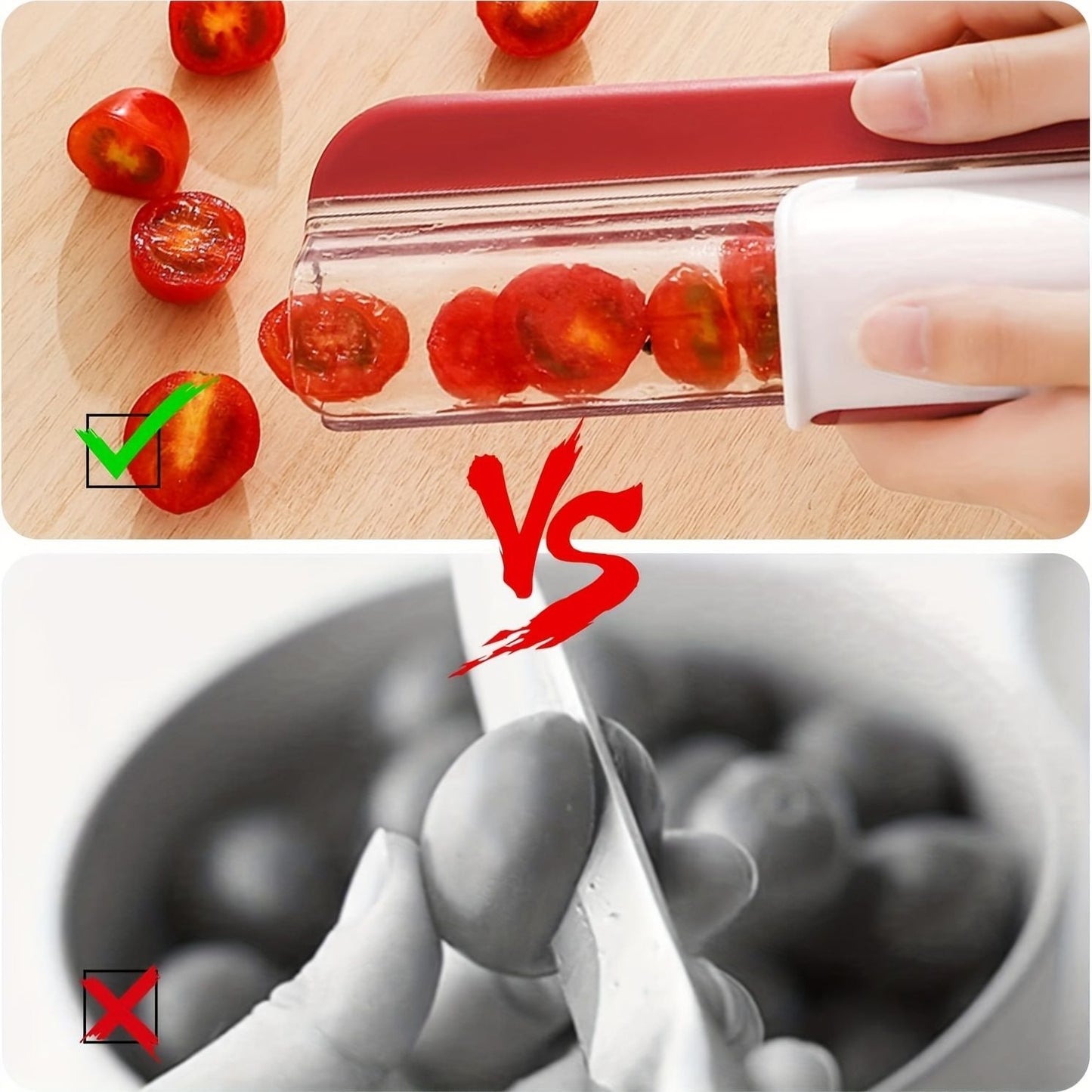 1pc; Tomato Slicer; Grape Slicer; MultiFunctional Grape Cutter; Small Fruit Cutter; Grape Kitchen Accessories; Cake Decoration Tool; Fruit Slicer; Kitchen Tools