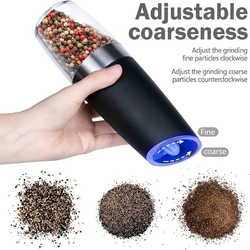 1pc/2pcs Electric Pepper Mill Herb Coffee Grinder Automatic Gravity Induction Salt Shaker Grinders Machine Kitchen Herb Spice Mill Tools (Battery Not Included)