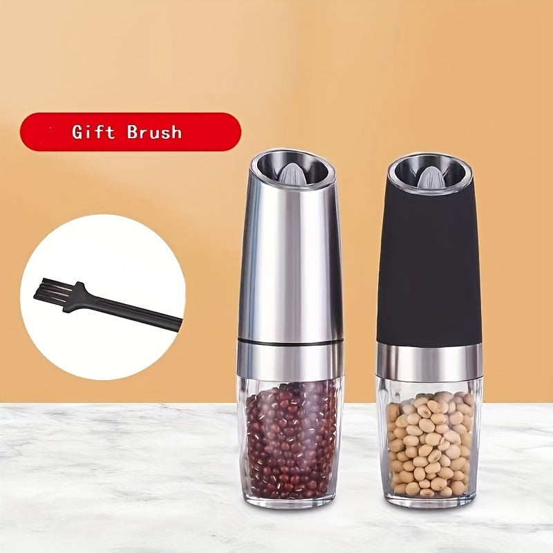 1pc/2pcs Electric Pepper Mill Herb Coffee Grinder Automatic Gravity Induction Salt Shaker Grinders Machine Kitchen Herb Spice Mill Tools (Battery Not Included)