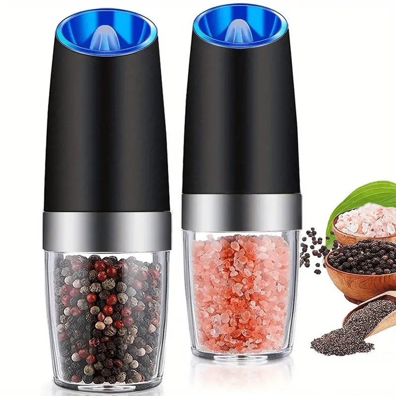 1pc/2pcs Electric Pepper Mill Herb Coffee Grinder Automatic Gravity Induction Salt Shaker Grinders Machine Kitchen Herb Spice Mill Tools (Battery Not Included)