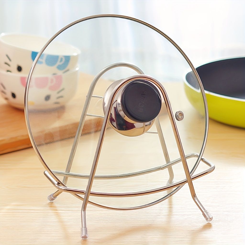 1pc Stainless Steel Cutting Board Storage Rack; Chopping Board Pot Cover Rack; Utensils Storage Rack; Knife Plate Rack; Pot Cover Rack; Home Kitchen Supplies
