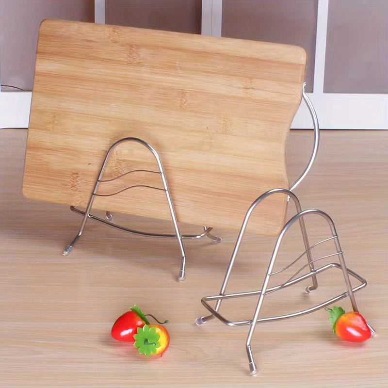 1pc Stainless Steel Cutting Board Storage Rack; Chopping Board Pot Cover Rack; Utensils Storage Rack; Knife Plate Rack; Pot Cover Rack; Home Kitchen Supplies