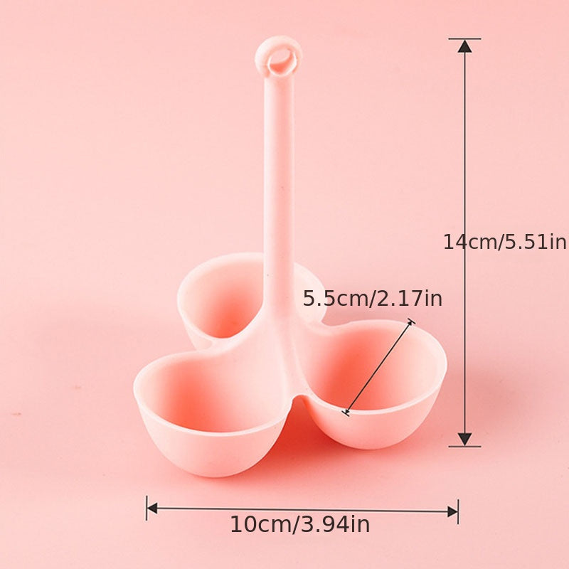 1pc; Egg Poacher; Silicone Egg Steamer Food Grade High Temperature Resistant Children's Food Supplement 3 Holes Steamed Egg Tray Convenient Boiled Egg Tray