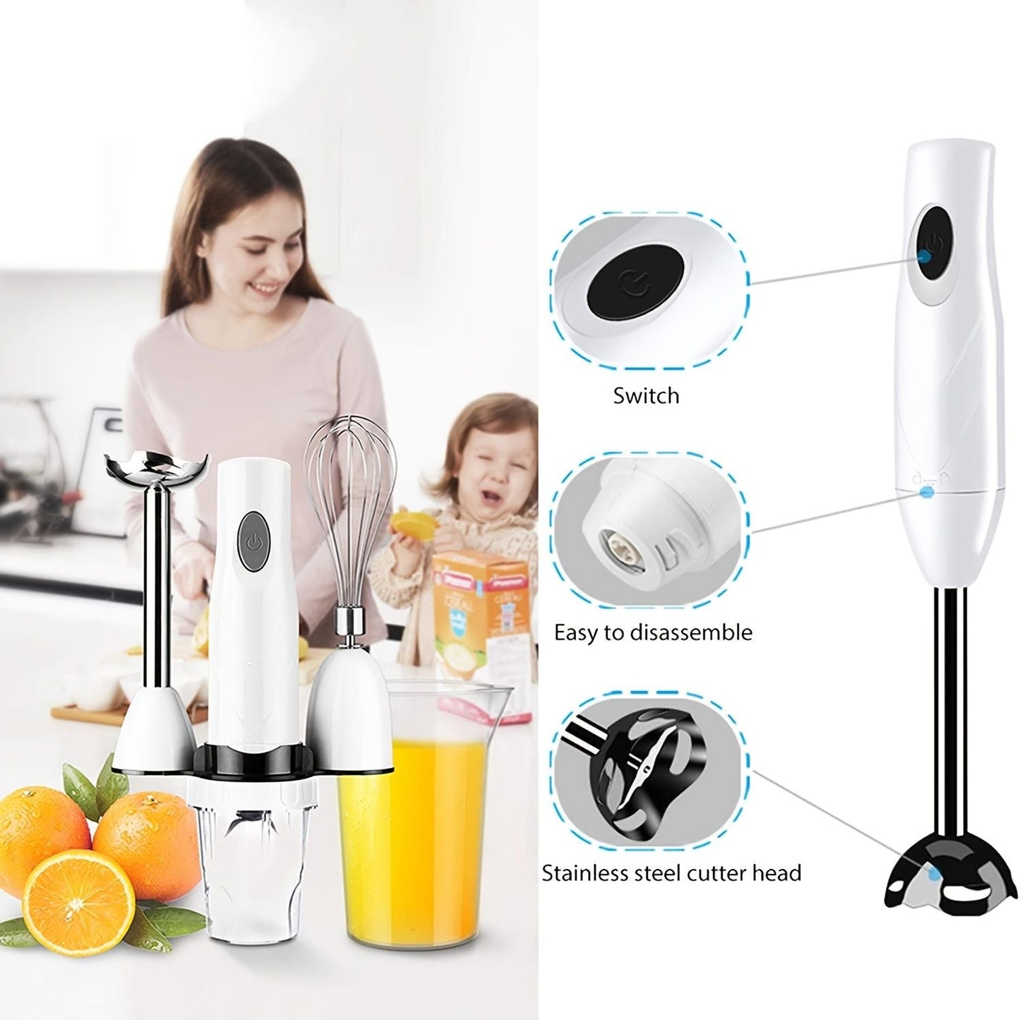 Electric Stirring Rod; Multifunctional Household Small Hand-Held Cooking Machine; Immersion Food Mixer; Food Supplement Machine; Kitchen Tools; For Ground Meat; Grinding