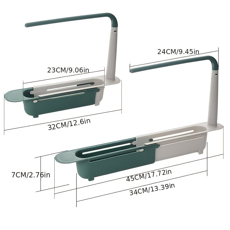 Sink Rack; Telescopic Drain Rack; Kitchen Supplies; Multi-functional Pull-out Storage Rack; Can Be Hung Dishwashing Rag Rack