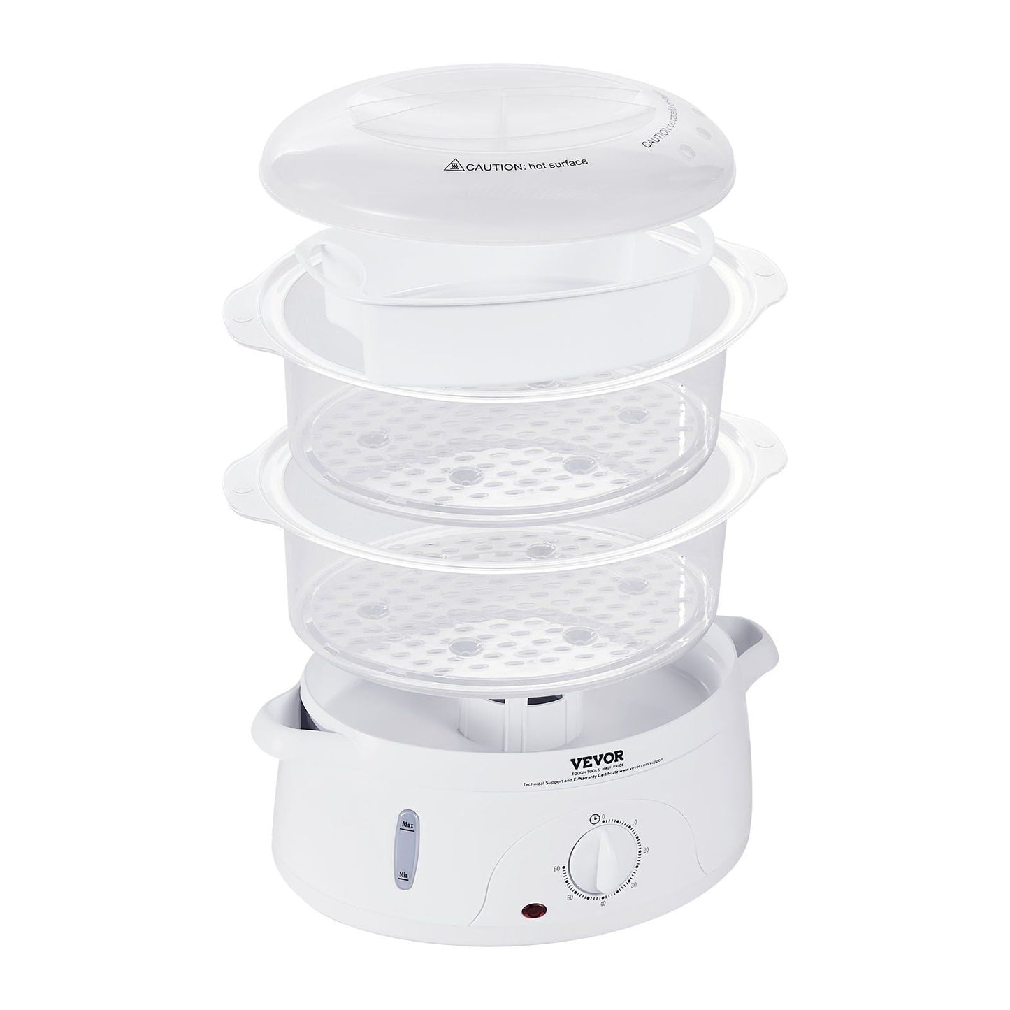 Electric Food Steamer, 7.4Qt/7L Electric Vegetable Steamer with 2-Tier Stackable Trays, 800W Food-Grade Food Steamer for Cooking with 60-Min Timer, Auto Shut-Off and Boil Dry Protection
