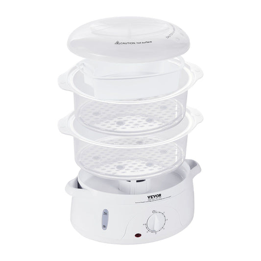 Electric Food Steamer, 7.4Qt/7L Electric Vegetable Steamer with 2-Tier Stackable Trays, 800W Food-Grade Food Steamer for Cooking with 60-Min Timer, Auto Shut-Off and Boil Dry Protection